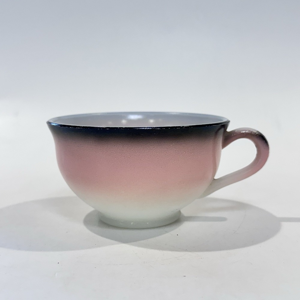 Vintage Hazel Atlas‎ Pink to Black Ombre Milk Glass Teacup Single Replacement